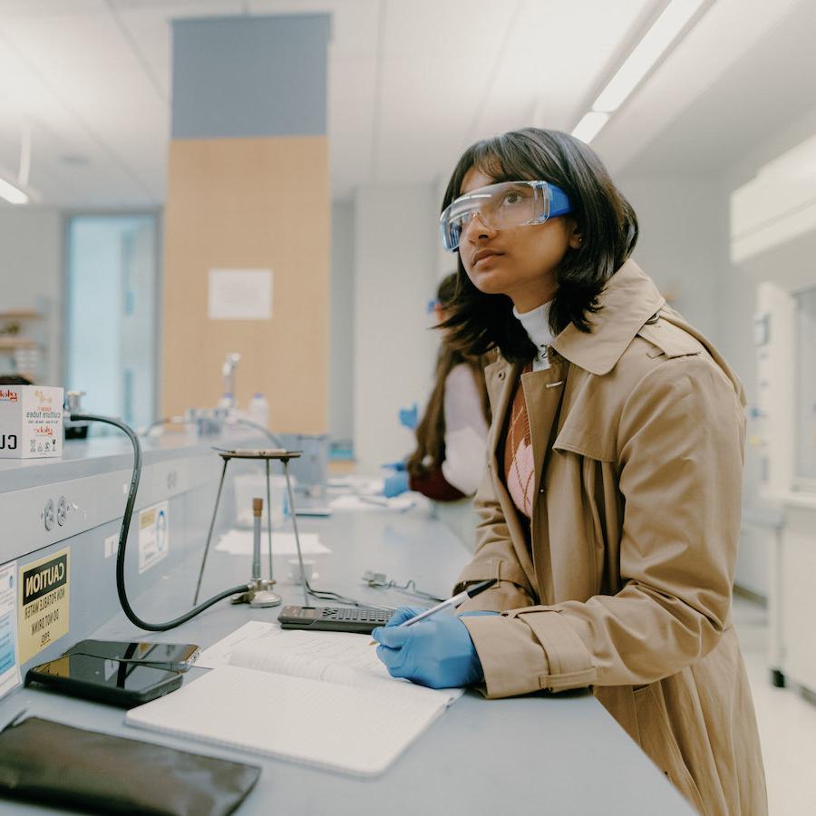 Student in science lab